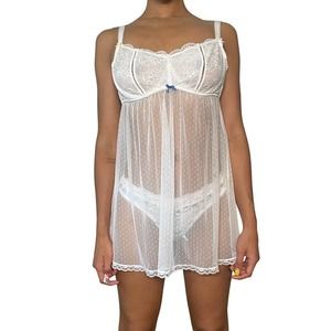 Vintage y2k white slip dress (XS-M)
